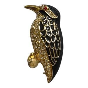 Giovanni Vintage Chickadee Rhinestone Accent Brooch Pin